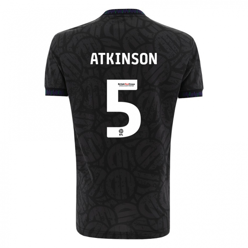 Kinder Rob Atkinson #5 Schwarz Auswärtstrikot Trikot 2023/24 T-Shirt Schweiz