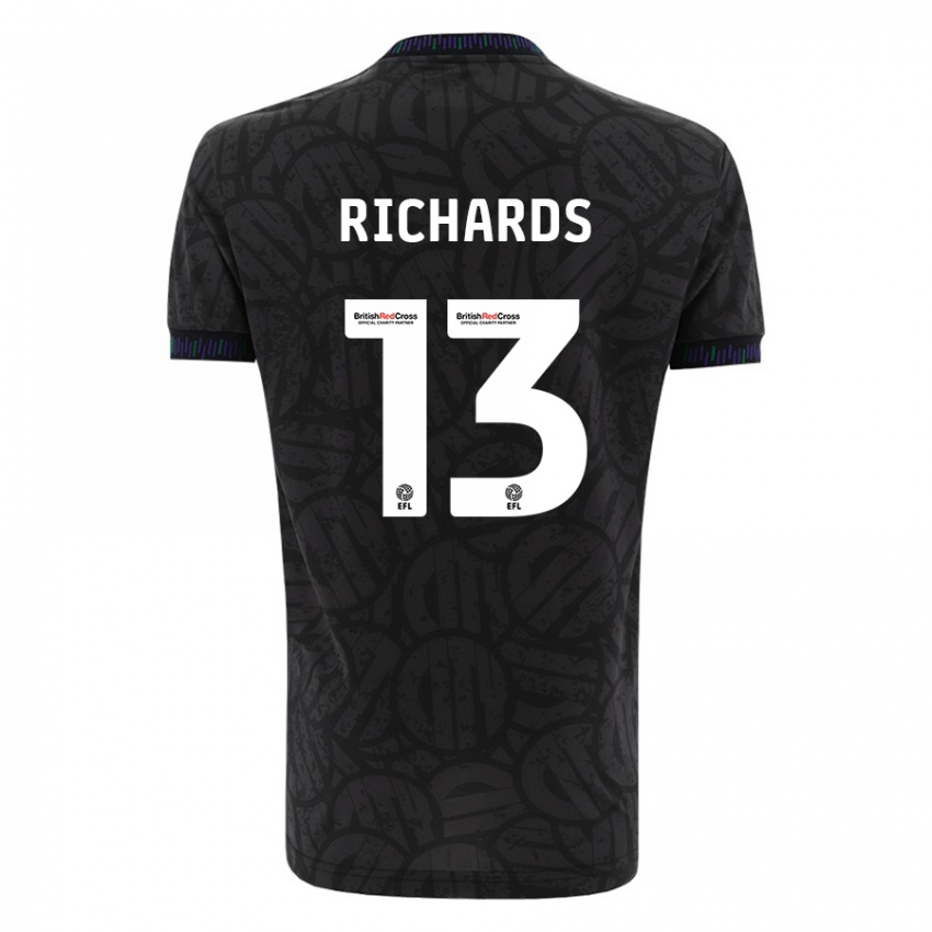 Kinder Harvey Wiles-Richards #13 Schwarz Auswärtstrikot Trikot 2023/24 T-Shirt Schweiz