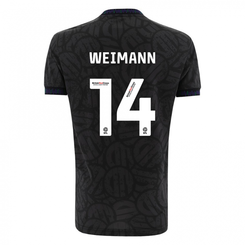 Kinder Andreas Weimann #14 Schwarz Auswärtstrikot Trikot 2023/24 T-Shirt Schweiz