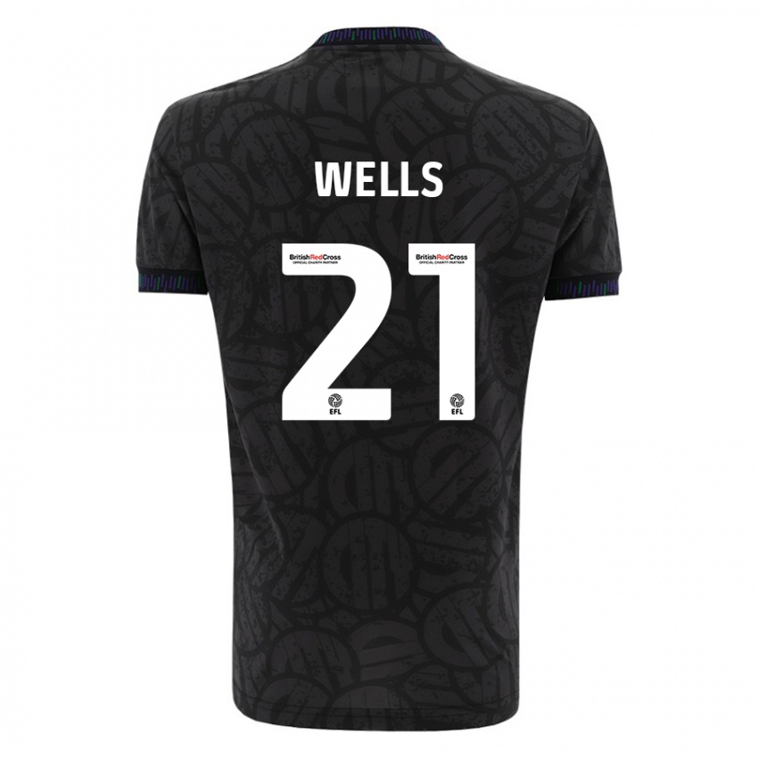 Kinder Nahki Wells #21 Schwarz Auswärtstrikot Trikot 2023/24 T-Shirt Schweiz