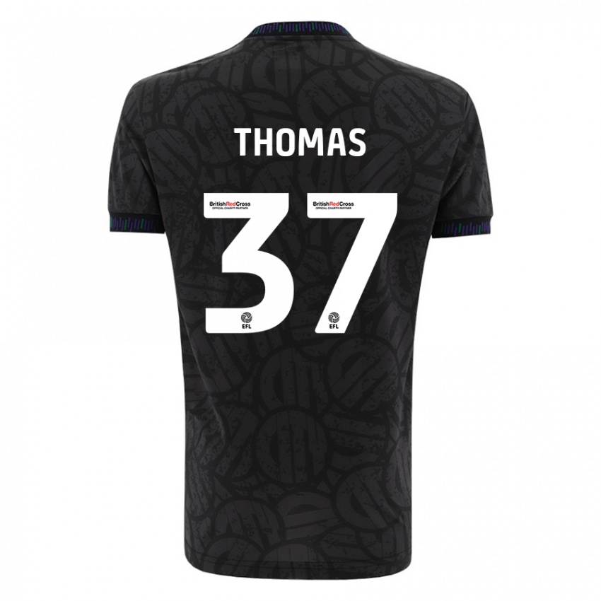 Kinder Olly Thomas #37 Schwarz Auswärtstrikot Trikot 2023/24 T-Shirt Schweiz