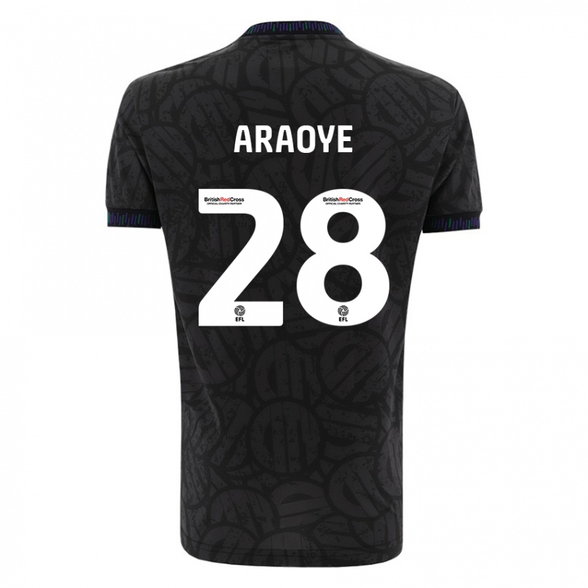 Kinder Raphael Araoye #28 Schwarz Auswärtstrikot Trikot 2023/24 T-Shirt Schweiz