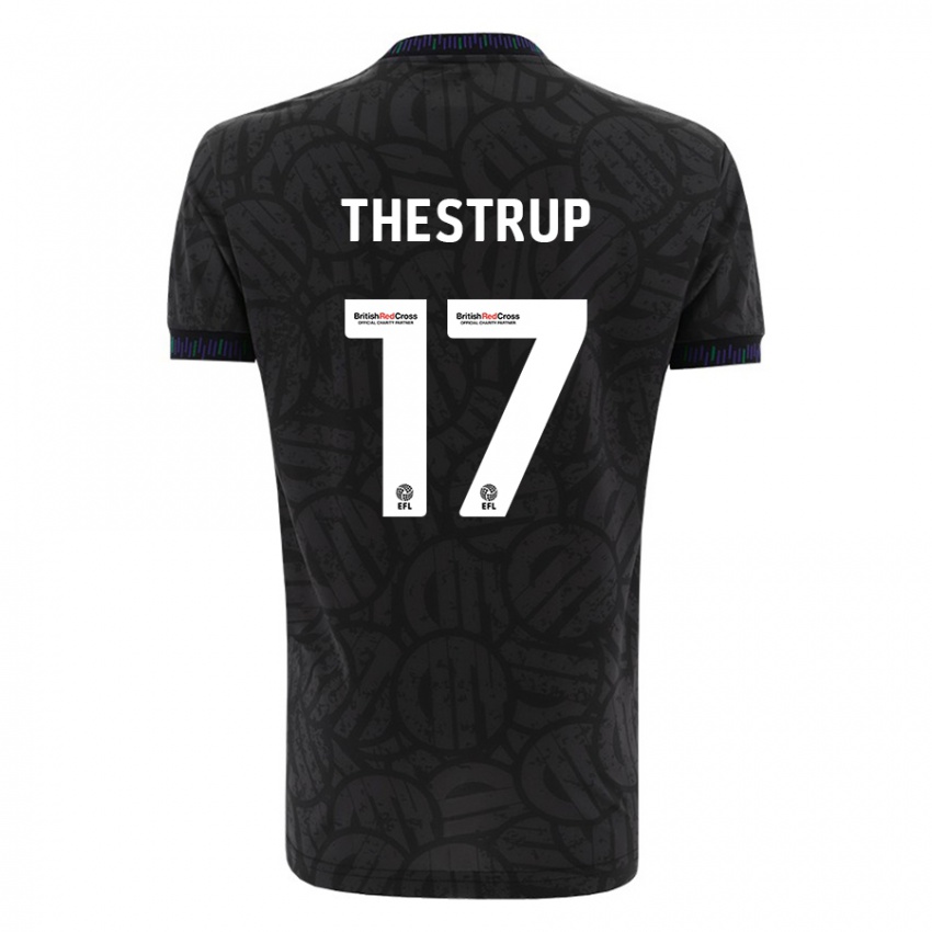 Kinder Amalie Thestrup #17 Schwarz Auswärtstrikot Trikot 2023/24 T-Shirt Schweiz