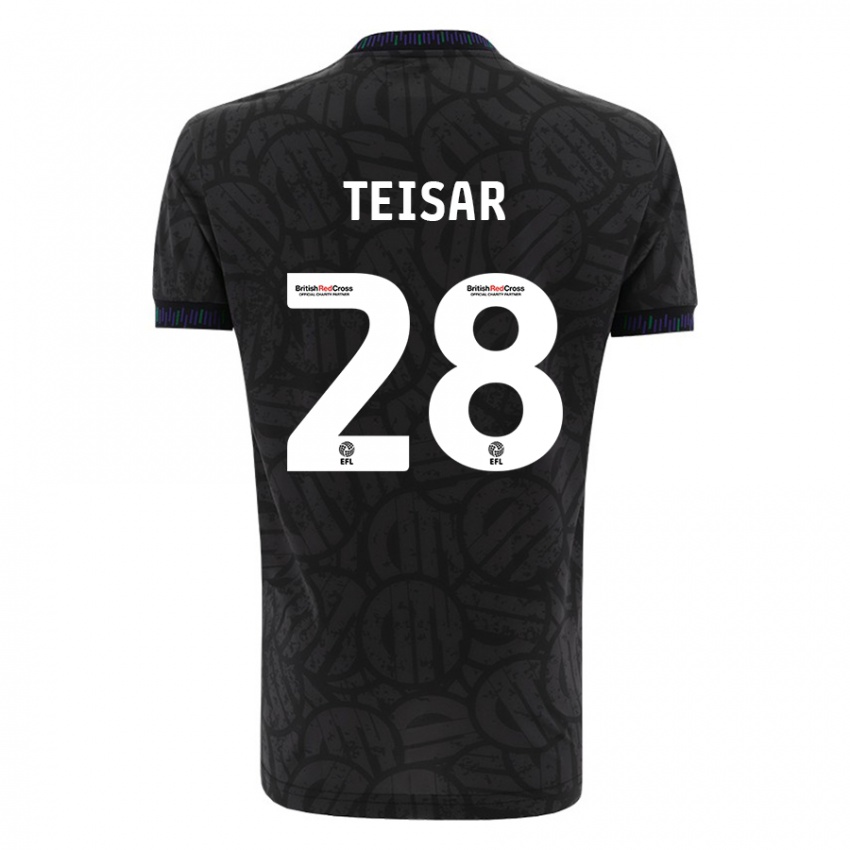 Kinder Tianna Teisar #28 Schwarz Auswärtstrikot Trikot 2023/24 T-Shirt Schweiz