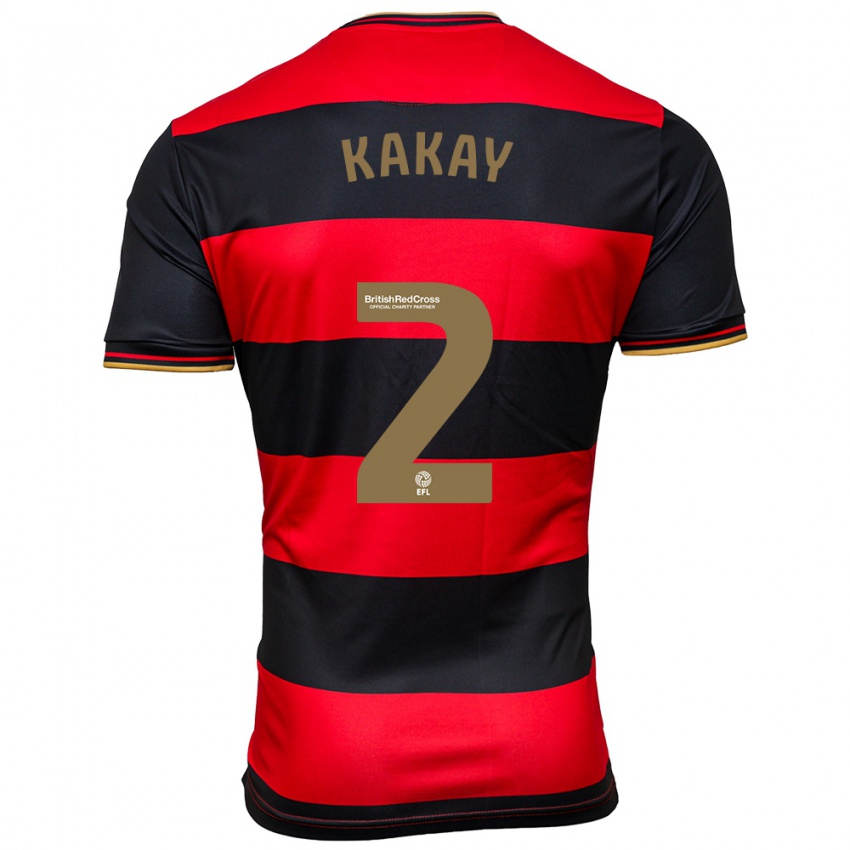 Kinder Osman Kakay #2 Schwarz Rot Auswärtstrikot Trikot 2023/24 T-Shirt Schweiz