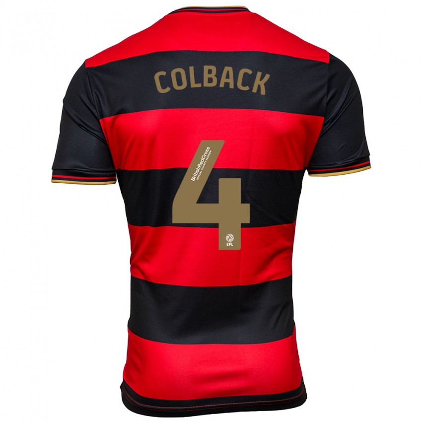 Kinder Jack Colback #4 Schwarz Rot Auswärtstrikot Trikot 2023/24 T-Shirt Schweiz