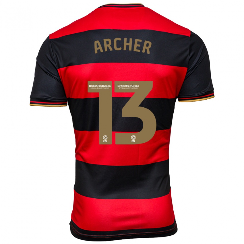 Kinder Jordan Archer #13 Schwarz Rot Auswärtstrikot Trikot 2023/24 T-Shirt Schweiz