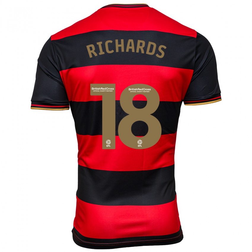 Kinder Taylor Richards #18 Schwarz Rot Auswärtstrikot Trikot 2023/24 T-Shirt Schweiz