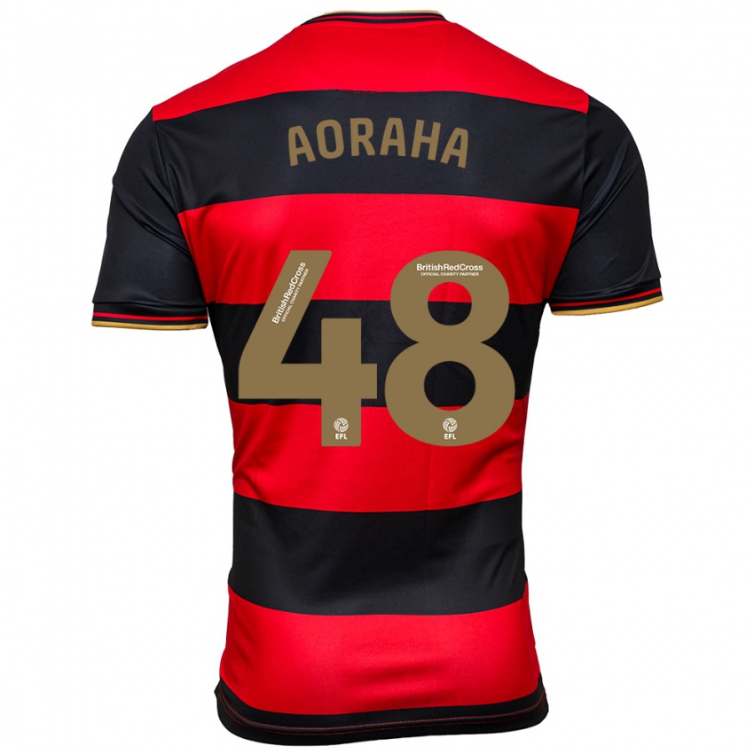 Kinder Alexander Aoraha #48 Schwarz Rot Auswärtstrikot Trikot 2023/24 T-Shirt Schweiz