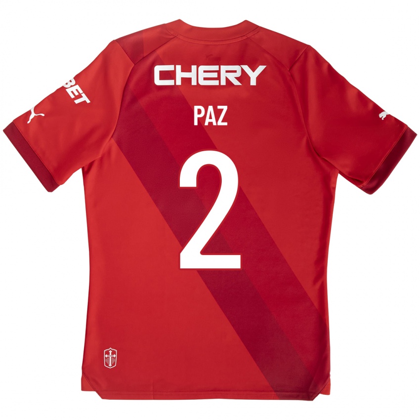 Kinder Nehuén Paz #2 Rot Auswärtstrikot Trikot 2023/24 T-Shirt Schweiz