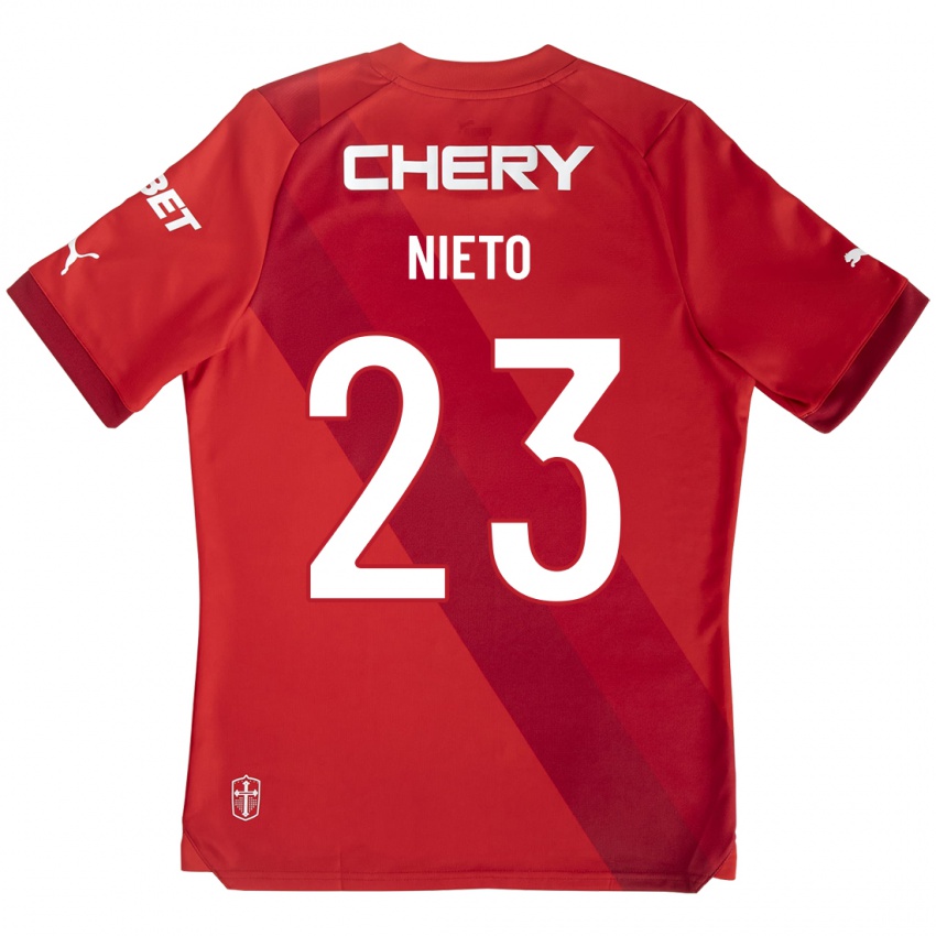 Kinder Byron Nieto #23 Rot Auswärtstrikot Trikot 2023/24 T-Shirt Schweiz