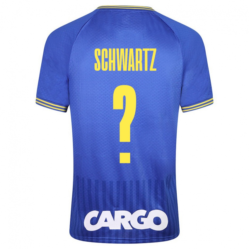 Kinder Noam Schwartz #0 Blau Auswärtstrikot Trikot 2023/24 T-Shirt Schweiz