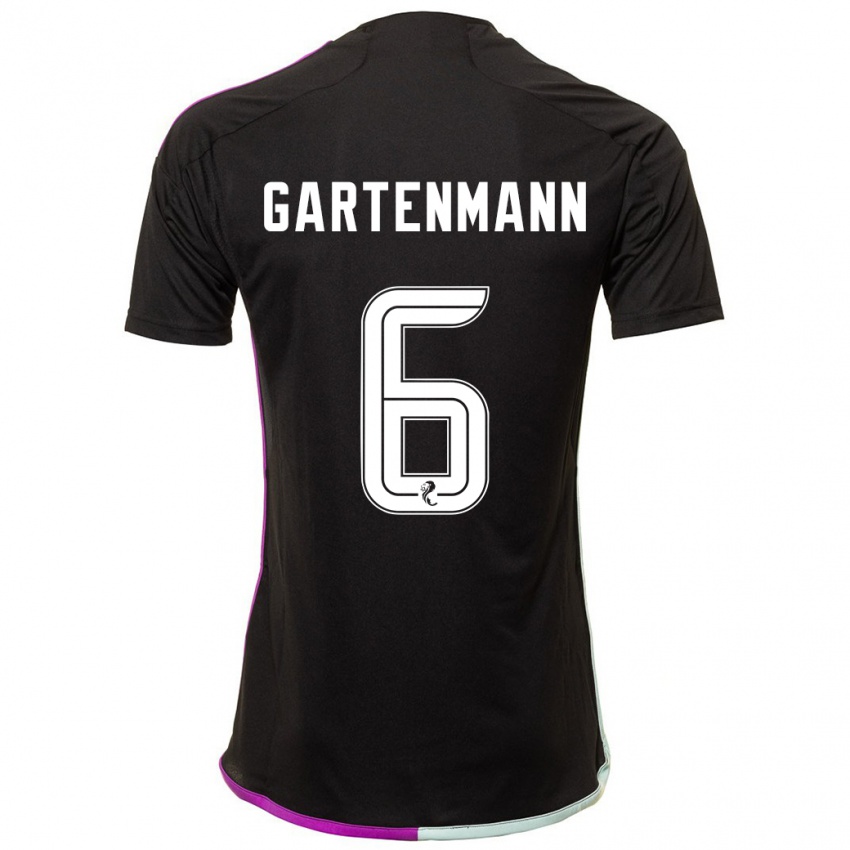 Kinder Stefan Gartenmann #6 Schwarz Auswärtstrikot Trikot 2023/24 T-Shirt Schweiz