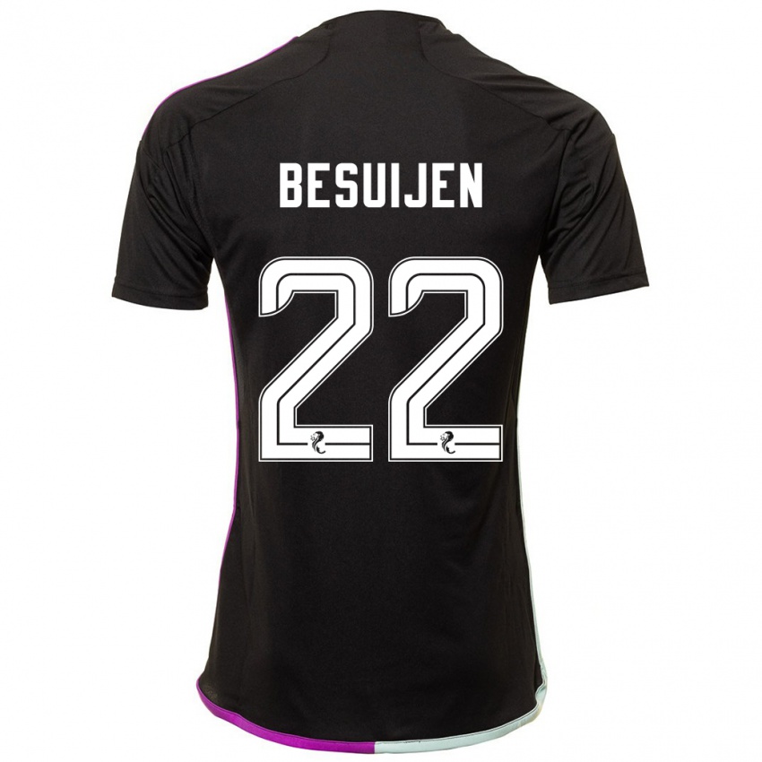 Kinder Vicente Besuijen #22 Schwarz Auswärtstrikot Trikot 2023/24 T-Shirt Schweiz