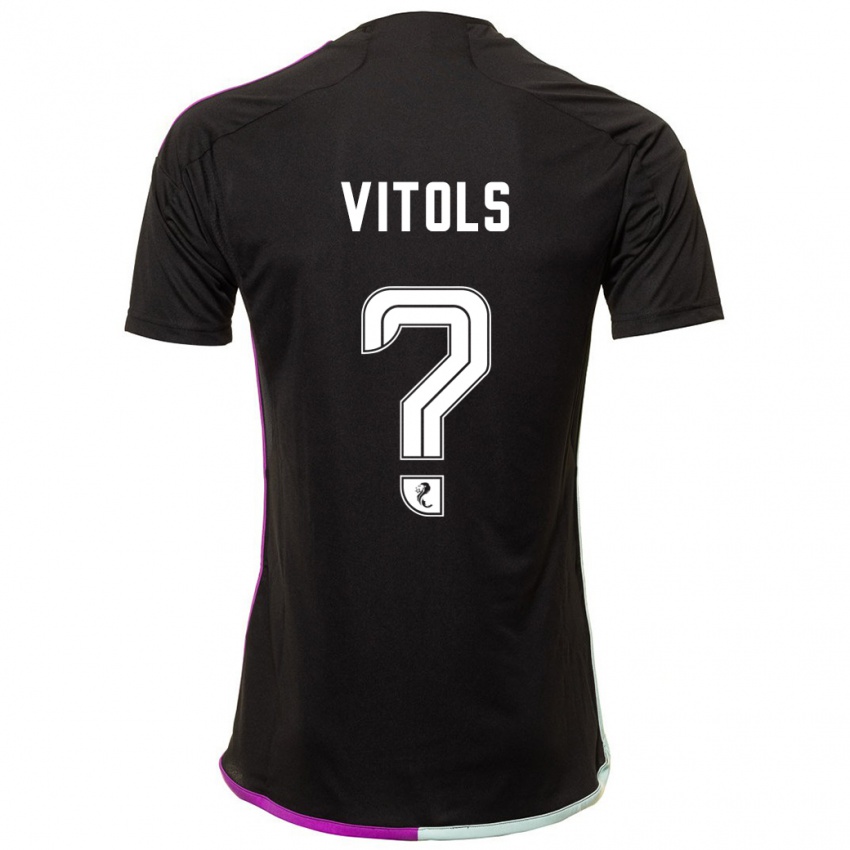 Kinder Rodrigo Vitols #0 Schwarz Auswärtstrikot Trikot 2023/24 T-Shirt Schweiz