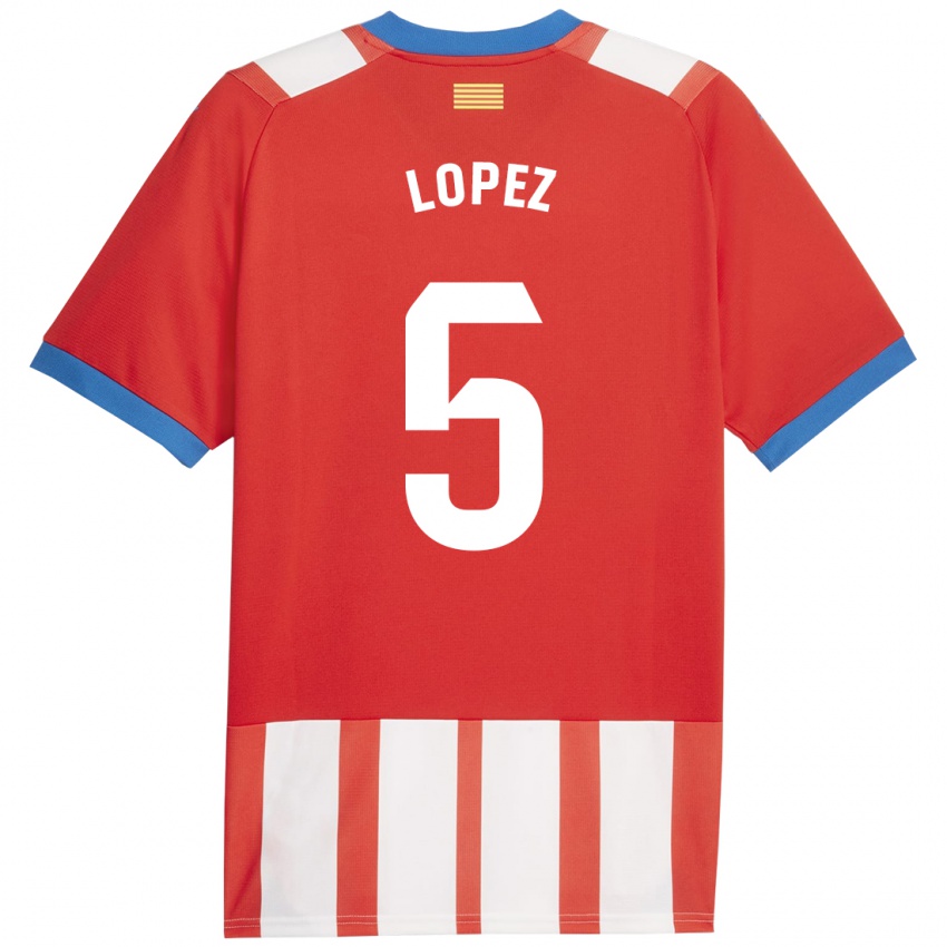 Herren David López #5 Rot-Weiss Heimtrikot Trikot 2023/24 T-Shirt Schweiz