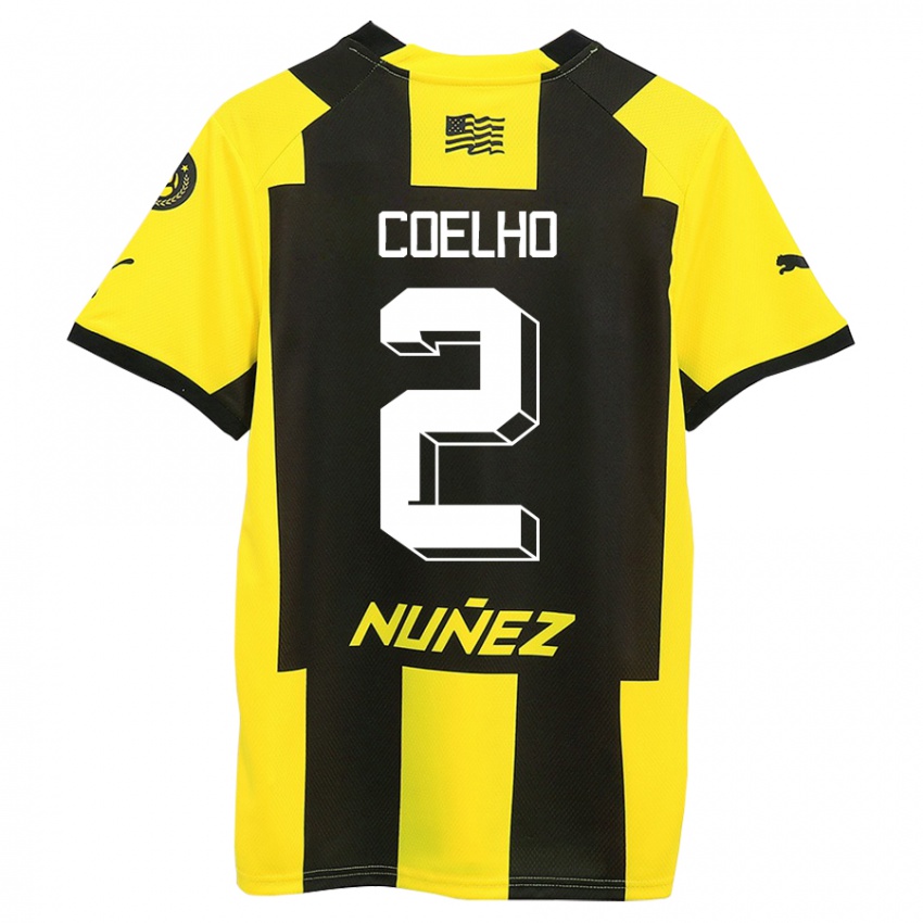 Herren Léo Coelho #2 Gelb Schwarz Heimtrikot Trikot 2023/24 T-Shirt Schweiz