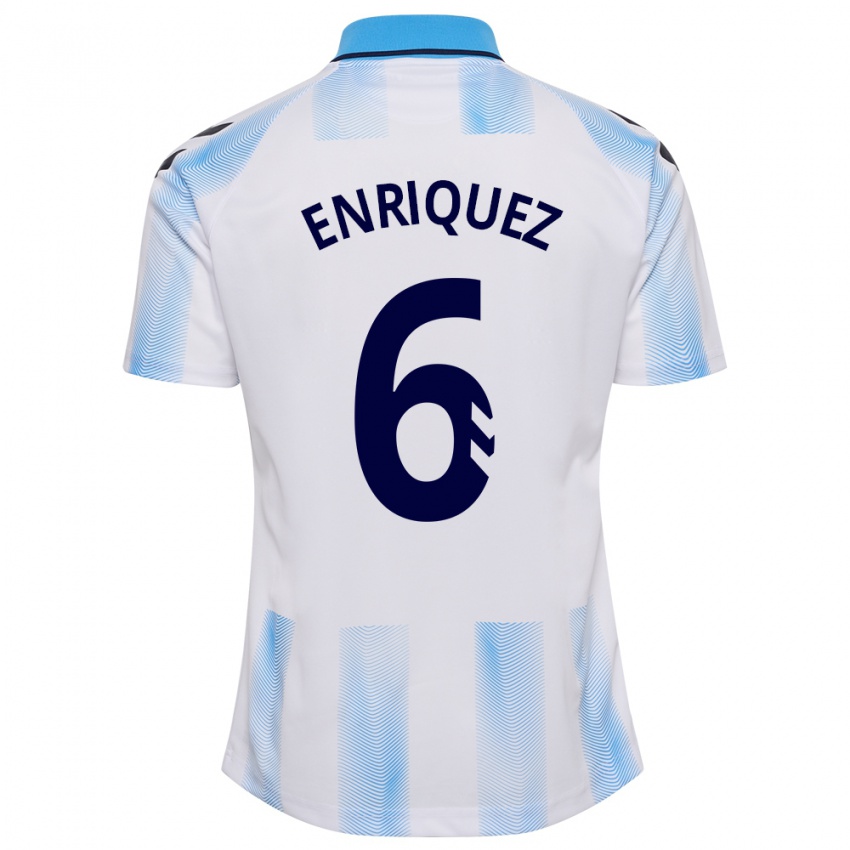 Herren Ramón Enríquez #6 Weiß Blau Heimtrikot Trikot 2023/24 T-Shirt Schweiz