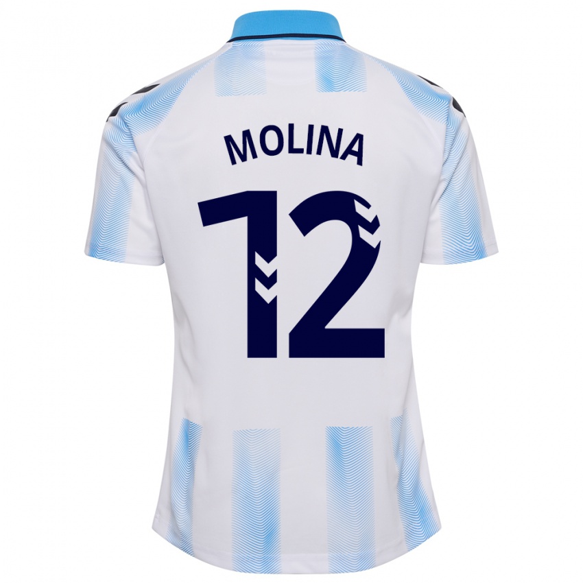 Herren Manu Molina #12 Weiß Blau Heimtrikot Trikot 2023/24 T-Shirt Schweiz