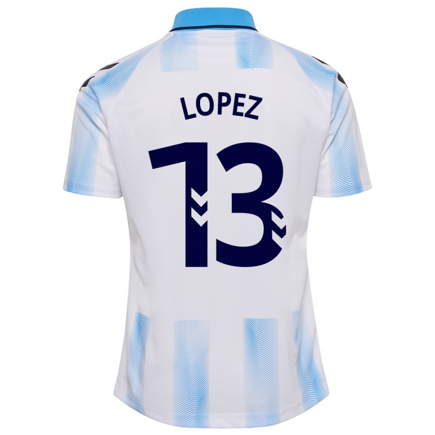 Herren Carlos López #13 Weiß Blau Heimtrikot Trikot 2023/24 T-Shirt Schweiz