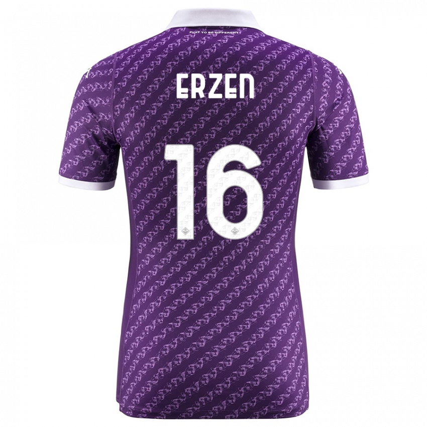 Herren Kaja Erzen #16 Violett Heimtrikot Trikot 2023/24 T-Shirt Schweiz