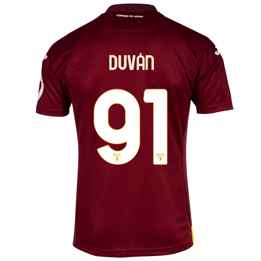 Herren Duvan Zapata #91 Dunkelrot Heimtrikot Trikot 2023/24 T-Shirt Schweiz