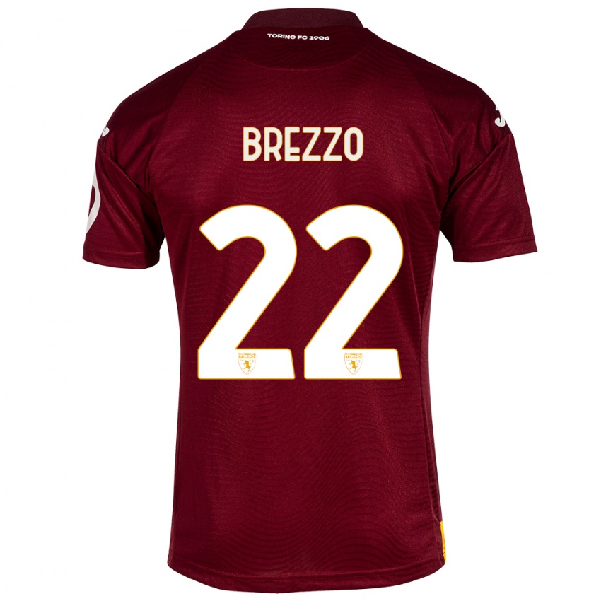 Herren Matteo Brezzo #22 Dunkelrot Heimtrikot Trikot 2023/24 T-Shirt Schweiz