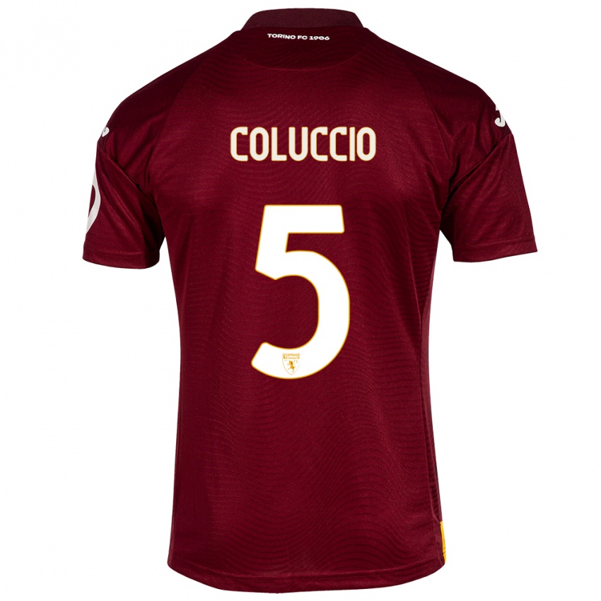 Herren Francesca Coluccio #5 Dunkelrot Heimtrikot Trikot 2023/24 T-Shirt Schweiz