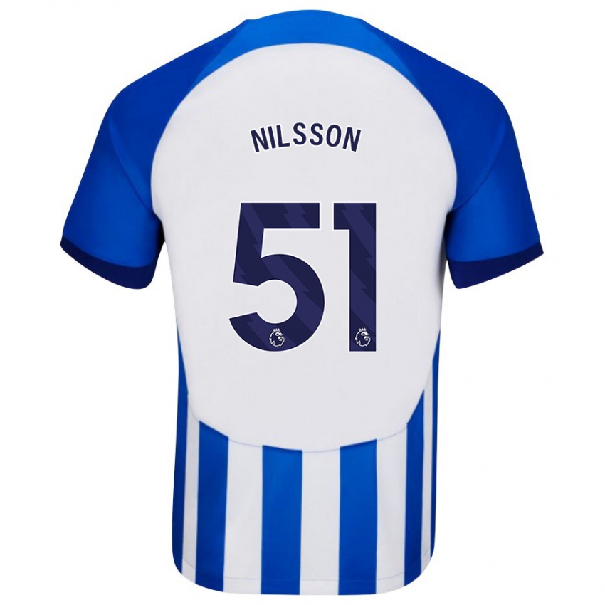 Herren Casper Nilsson #51 Blau Heimtrikot Trikot 2023/24 T-Shirt Schweiz