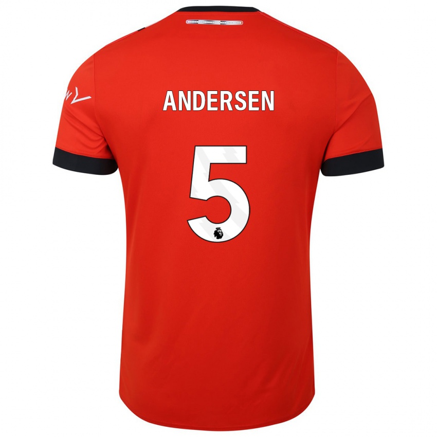 Herren Mads Andersen #5 Rot Heimtrikot Trikot 2023/24 T-Shirt Schweiz