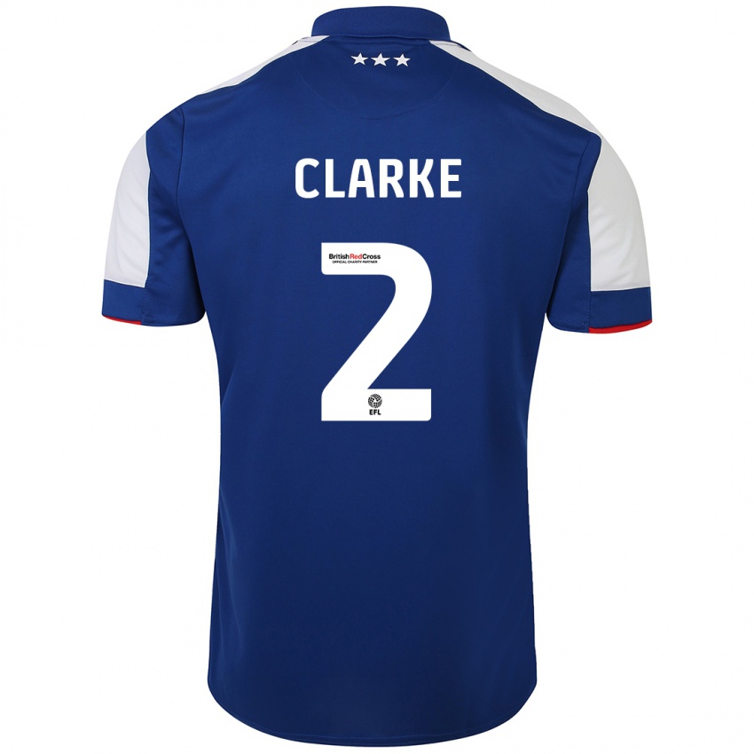 Herren Harry Clarke #2 Blau Heimtrikot Trikot 2023/24 T-Shirt Schweiz