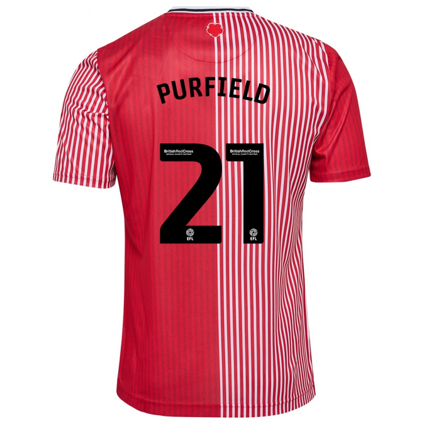 Herren Jemma Elizabeth Purfield #21 Rot Heimtrikot Trikot 2023/24 T-Shirt Schweiz