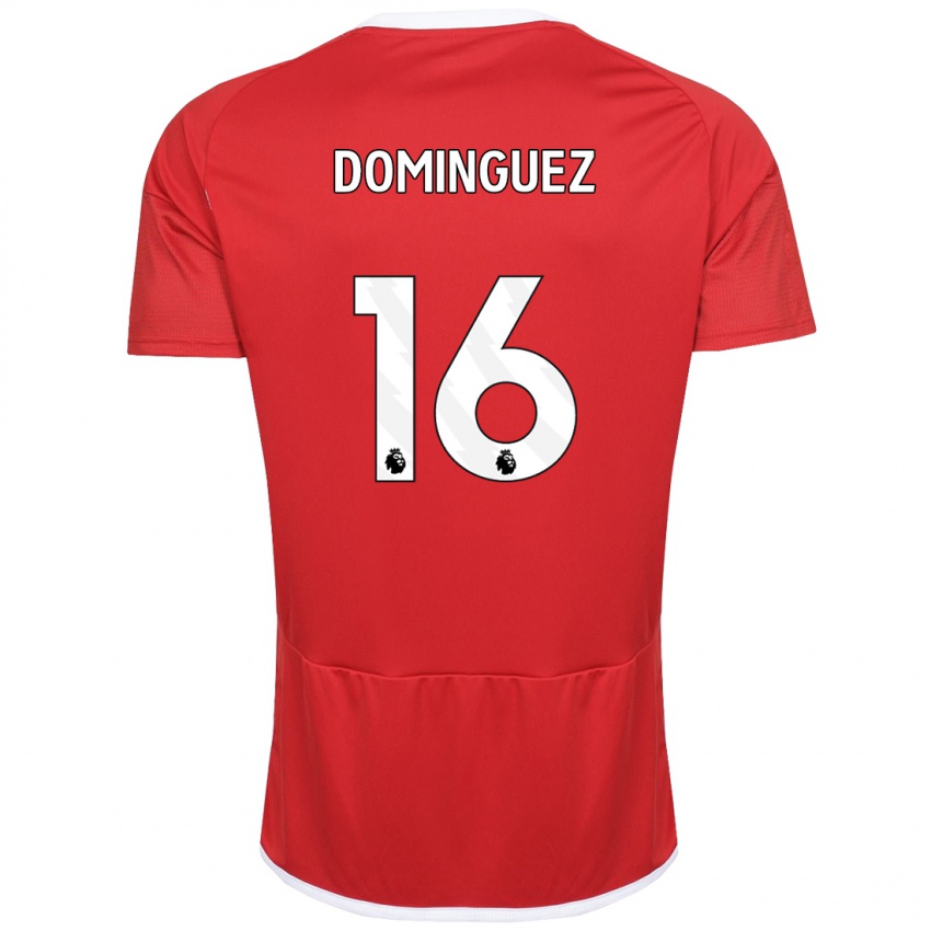 Herren Nicolas Dominguez #16 Rot Heimtrikot Trikot 2023/24 T-Shirt Schweiz