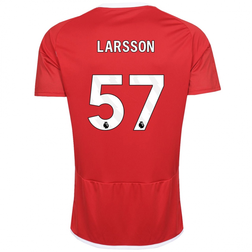 Herren Julian Larsson #57 Rot Heimtrikot Trikot 2023/24 T-Shirt Schweiz