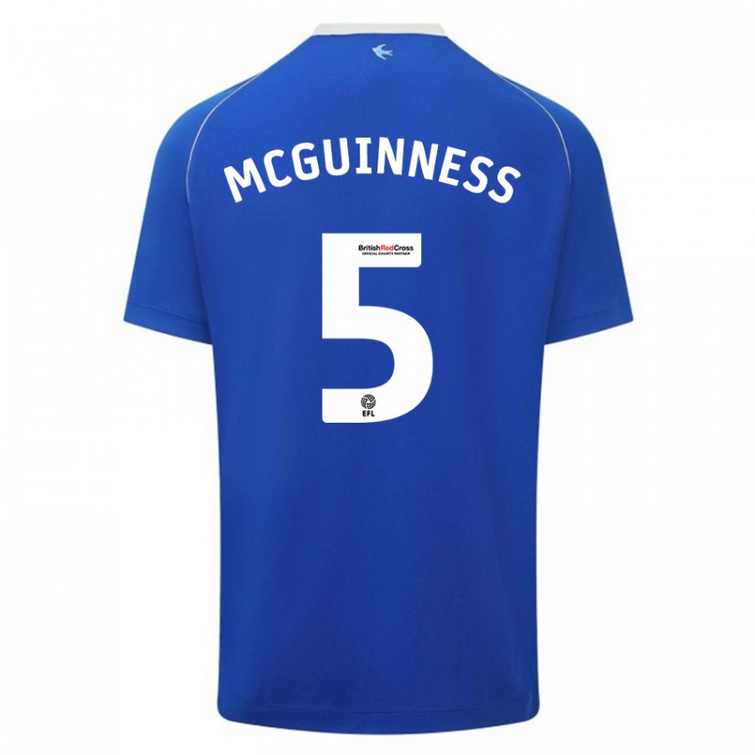 Herren Mark Mcguinness #5 Blau Heimtrikot Trikot 2023/24 T-Shirt Schweiz