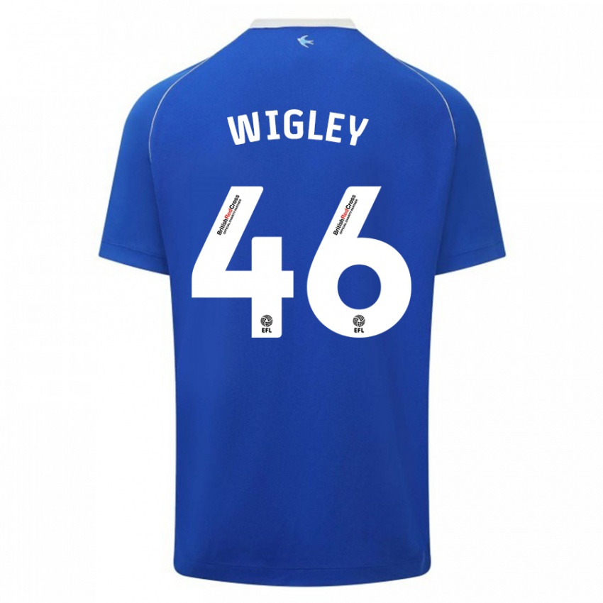 Herren Morgan Wigley #46 Blau Heimtrikot Trikot 2023/24 T-Shirt Schweiz