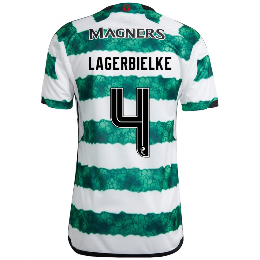Herren Gustaf Lagerbielke #4 Grün Heimtrikot Trikot 2023/24 T-Shirt Schweiz
