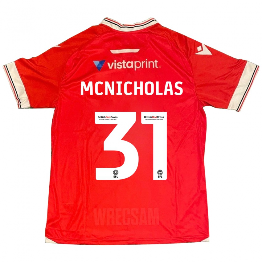 Herren Luke Mcnicholas #31 Rot Heimtrikot Trikot 2023/24 T-Shirt Schweiz