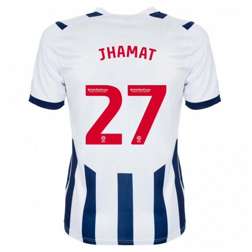 Herren Simran Jhamat #27 Weiß Heimtrikot Trikot 2023/24 T-Shirt Schweiz