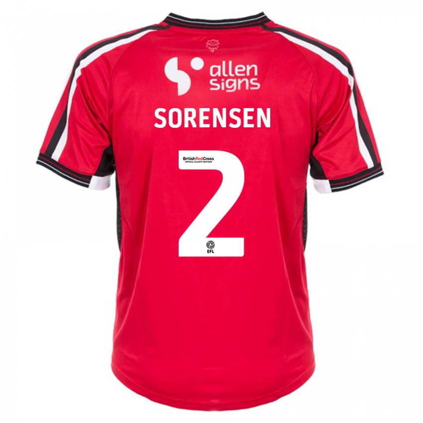 Herren Lasse Sörensen #2 Rot Heimtrikot Trikot 2023/24 T-Shirt Schweiz