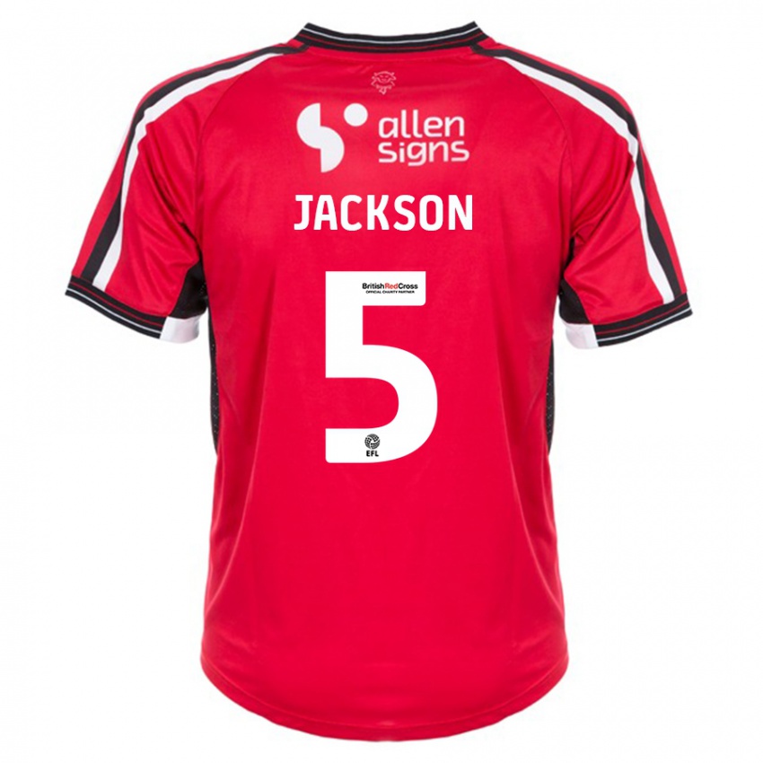 Herren Adam Jackson #5 Rot Heimtrikot Trikot 2023/24 T-Shirt Schweiz