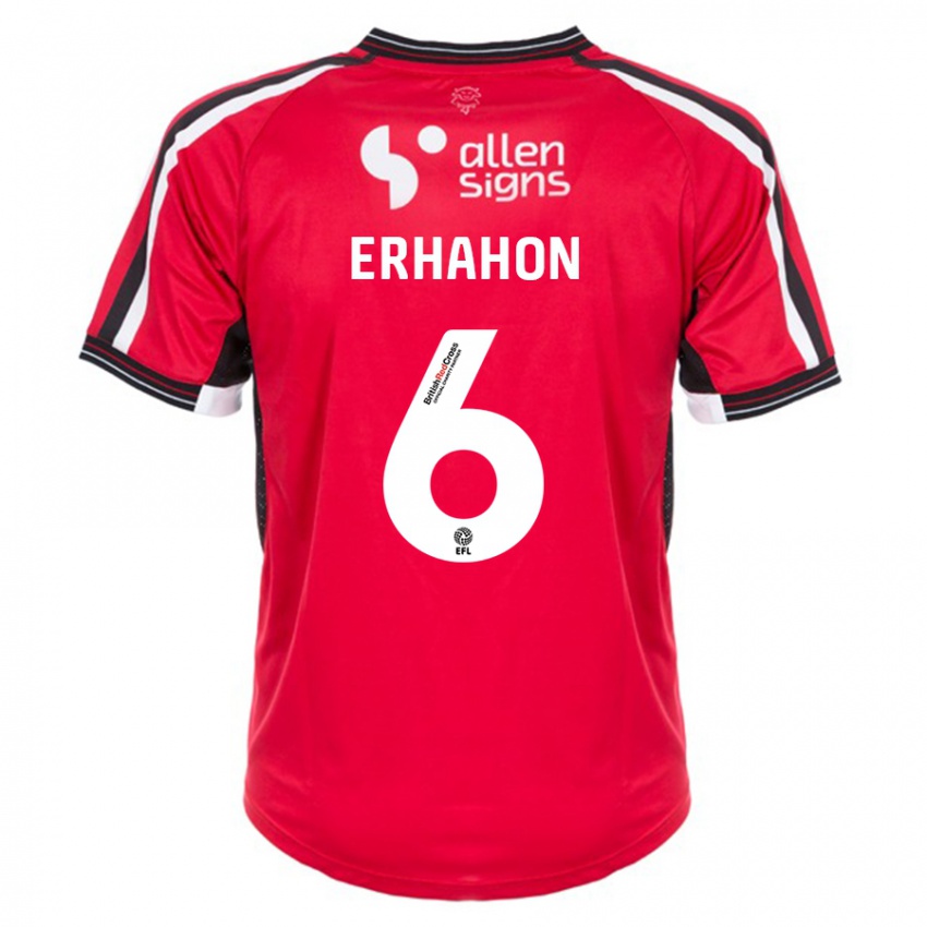 Herren Ethan Erhahon #6 Rot Heimtrikot Trikot 2023/24 T-Shirt Schweiz