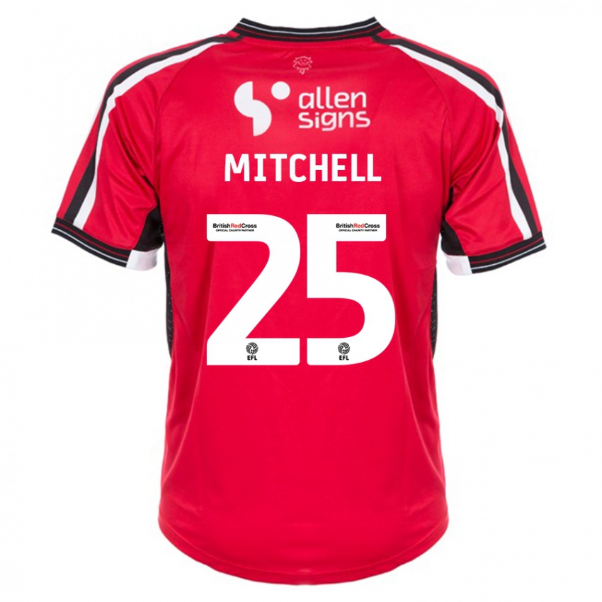 Herren Alex Mitchell #25 Rot Heimtrikot Trikot 2023/24 T-Shirt Schweiz