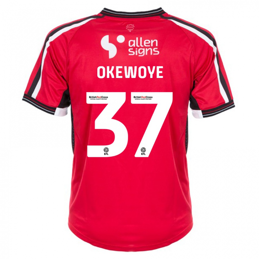 Herren Gbolahan Okewoye #37 Rot Heimtrikot Trikot 2023/24 T-Shirt Schweiz