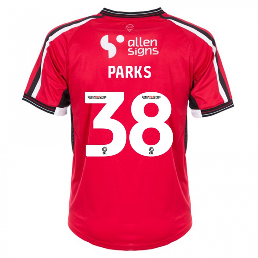 Herren Charlie Parks #38 Rot Heimtrikot Trikot 2023/24 T-Shirt Schweiz