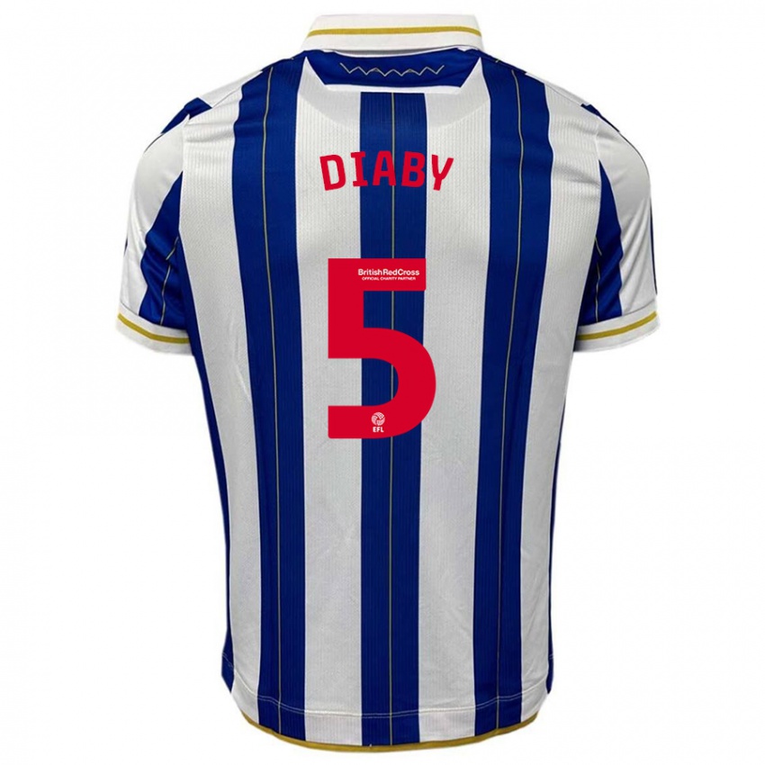 Herren Bambo Diaby #5 Blau Weiss Heimtrikot Trikot 2023/24 T-Shirt Schweiz