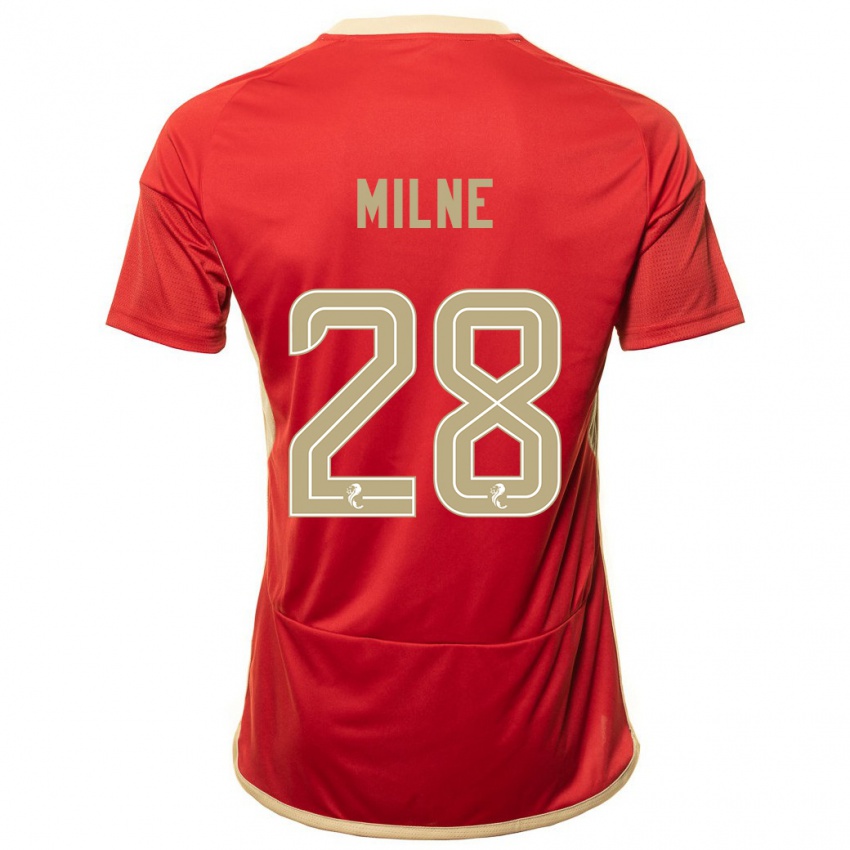 Herren Jack Milne #28 Rot Heimtrikot Trikot 2023/24 T-Shirt Schweiz