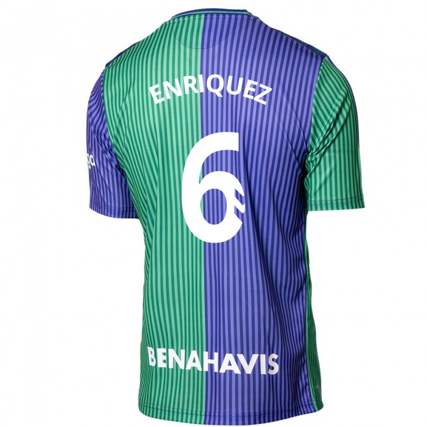 Herren Ramón Enríquez #6 Grün Blau Auswärtstrikot Trikot 2023/24 T-Shirt Schweiz