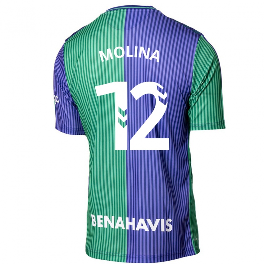 Herren Manu Molina #12 Grün Blau Auswärtstrikot Trikot 2023/24 T-Shirt Schweiz