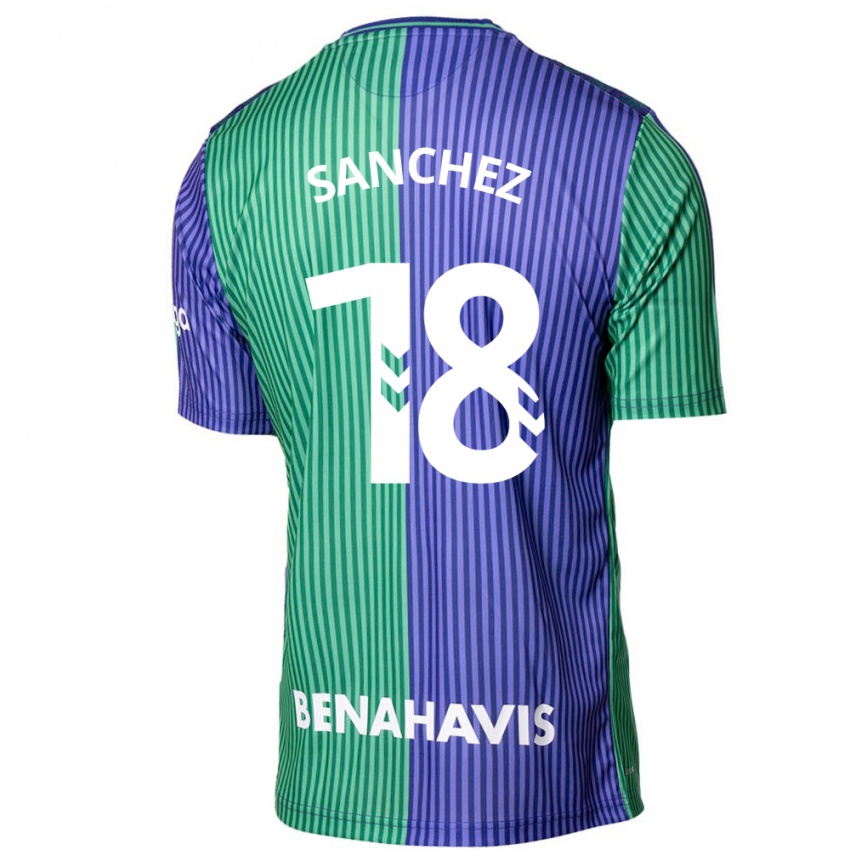 Herren Dani Sánchez #18 Grün Blau Auswärtstrikot Trikot 2023/24 T-Shirt Schweiz